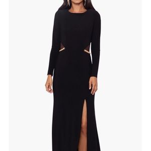 Illusion Cutout Long Sleeve Evening Gown size 16 new with tag.